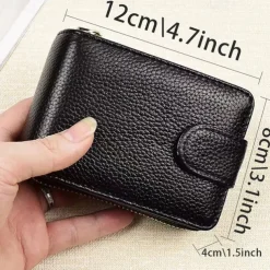 Rfid Credit Card Holder 16 Card Slots Wallet Genuine Leather Driver License ID Card Holder Walet Credit Card Case with Magnetic Shut Single Compartment for Women Men