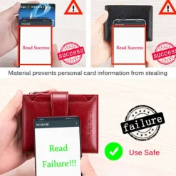 RFID Men Leather Wallet Vintage Luxury Short Slim Male Purses Money Clip Credit