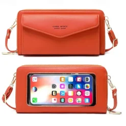 RFID Women Touch Screen Phone Bag Multifunction Purse Card Holder Phone Pocket Small Crossbody for Ladies