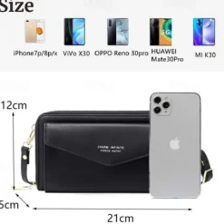 RFID Women Touch Screen Phone Bag Multifunction Purse Card Holder Phone Pocket Small Crossbody for Ladies