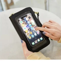 RFID Women Touch Screen Phone Bag Multifunction Purse Card Holder Phone Pocket Small Crossbody for Ladies