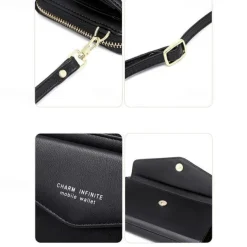RFID Women Touch Screen Phone Bag Multifunction Purse Card Holder Phone Pocket Small Crossbody for Ladies