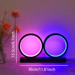 RGB Circle LED Table Lamp Minimalist Nordic Modern Decorative LED Desk Lamp for Living Room Bedroom LED colorful Lamp