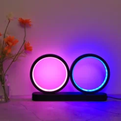 RGB Circle LED Table Lamp Minimalist Nordic Modern Decorative LED Desk Lamp for Living Room Bedroom LED colorful Lamp