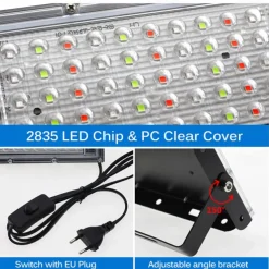RGB LED Flood Light Waterproof IP65 AC 220V Spotlight Outdoor Garden Lighting Led Reflector Cast Light Floodlights 1/2pcs