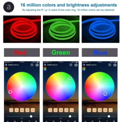 RGB LED Strip Lights Kit, High Brightness 7m 3.5m Strip Lights without Voltage Drop, Samrt WIFI or Bluetooth Controller Music Synchronization Control APP Control Suitable for Family Atmosphere Festivals Music Party