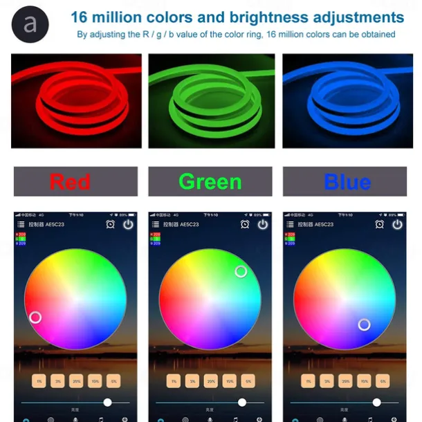 RGB LED Strip Lights Kit, High Brightness 7m 3.5m Strip Lights without Voltage Drop, Samrt WIFI or Bluetooth Controller Music Synchronization Control APP Control Suitable for Family Atmosphere Festivals Music Party