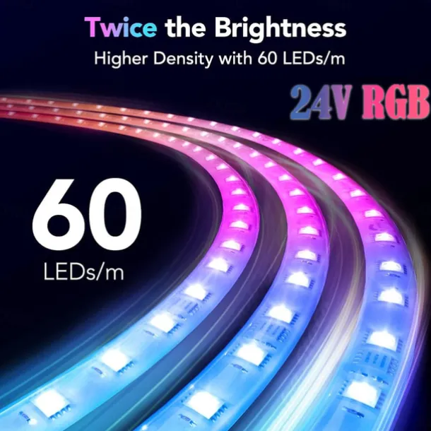 RGB LED Strip Lights Kit, High Brightness 7m 3.5m Strip Lights without Voltage Drop, Samrt WIFI or Bluetooth Controller Music Synchronization Control APP Control Suitable for Family Atmosphere Festivals Music Party