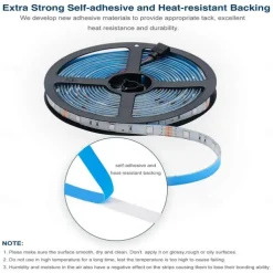 RGB LED Strip Lights Set Dimmable 20m 65.6ft Tiktok Lights 600 LEDs 5050 SMD 10mm Remote Control RC Cuttable Linkable Suitable for Vehicles Self-adhesive Color-Changing IP44