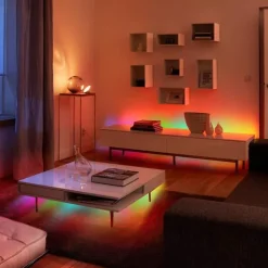 RGB LED Strip Lights Set Dimmable 20m 65.6ft Tiktok Lights 600 LEDs 5050 SMD 10mm Remote Control RC Cuttable Linkable Suitable for Vehicles Self-adhesive Color-Changing IP44