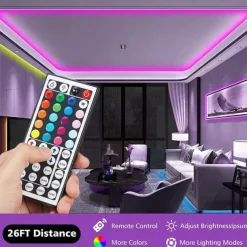 RGB LED Strip Lights Set Dimmable 20m 65.6ft Tiktok Lights 600 LEDs 5050 SMD 10mm Remote Control RC Cuttable Linkable Suitable for Vehicles Self-adhesive Color-Changing IP44