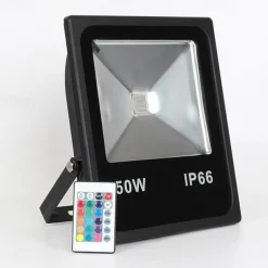 RGB LED 50W Outdoor Projection Flood Light with Remote Control Perfect for Color Changing Garden, Stage, Tree, Landscape Lighting