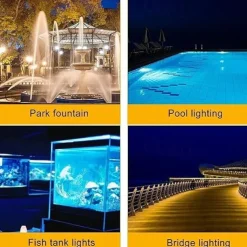 RGB Outdoor Submersible Lights Spotlight for Pond 10W Underwater Lights Waterproof Decorative for Swimming Pool Courtyard Garden 12V