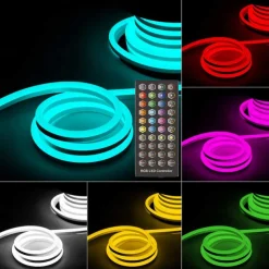 RGB Waterproof LED Flexible Neon Rope Strip Light app Music Sync Work with Alexa Google Assistant for party Décor 3~10m 9.8~32.8ft DC12V