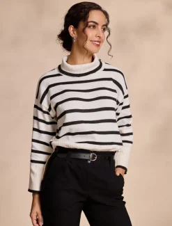 Ribbed Knit Bell Sleeve Turtle Neck Sweater