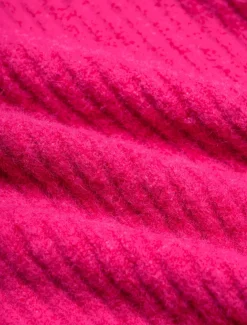 Ribbed Knit Wool Blend Drop Shoulder Cardigan