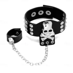 Ring Bracelet / Slave bracelet PU Leather Bracelet Finger Ring Retro Vintage Punk & Gothic Alloy For Cosplay Halloween Carnival Women's Costume Jewelry Fashion Jewelry