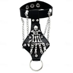 Ring Bracelet / Slave bracelet PU Leather Bracelet Finger Ring Retro Vintage Punk & Gothic Alloy For Cosplay Halloween Carnival Women's Costume Jewelry Fashion Jewelry