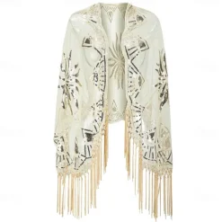 Roaring 20s 1920s Cocktail Dress Party Costume Prom Dress Halloween Costumes Normal The Great Gatsby Charleston Wedding Guest Sequins Tassel Fringe Geometric Cape Fancy Dress Women's Wedding Party