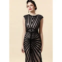 Roaring 20s 1920s Cocktail Dress Flapper Dress Dress Outfits The Great Gatsby Wedding Guest Sequin V Neck Fancy Dress Women's Christmas Halloween New Year Party Masquerade Wedding Reception Adults' 1