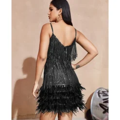 Roaring 20s 1920s Flapper Dress Dress The Great Gatsby Tassel Fringe Feather Tassel Feathers Fancy Dress Women's Masquerade Wedding Wedding Guest Party / Evening Adults Dress Homecoming Dresses