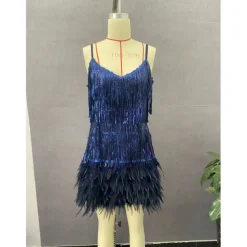 Roaring 20s 1920s Flapper Dress Dress The Great Gatsby Tassel Fringe Feather Tassel Feathers Fancy Dress Women's Masquerade Wedding Wedding Guest Party / Evening Adults Dress Homecoming Dresses