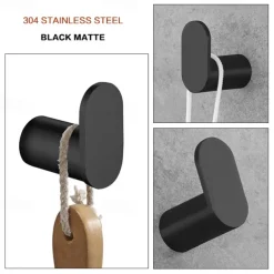 Robe Hook Wall Mounted SUS 304 Stainless Steel Clothes Towel Hooks for Bathroom Kitchen Garage Heavy Duty Stylish Hotel