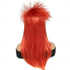 Rock Diva Wig Synthetic Wig Straight Asymmetrical Wig Long A1 Synthetic Hair Women's Cosplay Soft Party Red Halloween Wigs