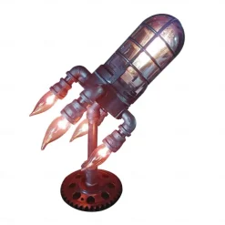 Rocket Lamp Hand Crafted Decorative Lamp Adjustable Brightness Steampunk Rocket Lamp Party Decoration 24cm 9.5inch
