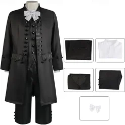 Rococo Baroque Victorian Outfits Solid Colored Fancy Dress Men's Royal Halloween Carnival Performance Party Masquerade Adults' Coat Vest Shirt All Seasons