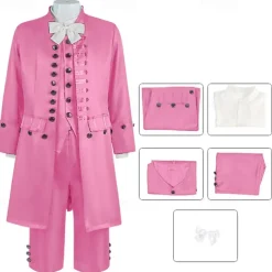 Rococo Baroque Victorian Outfits Solid Colored Fancy Dress Men's Royal Halloween Carnival Performance Party Masquerade Adults' Coat Vest Shirt All Seasons