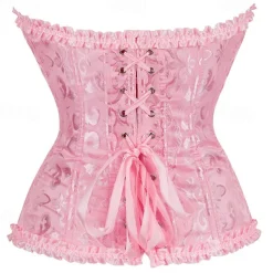 Rococo Punk & Gothic Medieval Overbust Corset Lingerie Bustier Zip-Up 12 Plastic Bones Fancy Dress Women's Royal Wedding Wedding Guest Carnival of Venice Adults' Corset