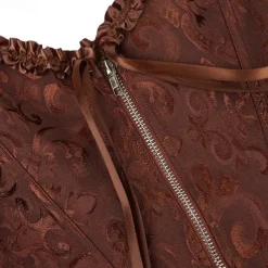 Rococo Punk & Gothic Medieval Overbust Corset Lingerie Bustier Zip-Up 12 Plastic Bones Fancy Dress Women's Royal Wedding Wedding Guest Carnival of Venice Adults' Corset