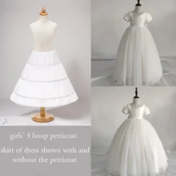 Rococo Victorian Princess Petticoat Hoop Skirt Under Skirt Tulle Skirt Solid Color Fancy Dress Girls' Masquerade Event / Party Prom Kid's Skirt