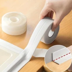 1roll Waterproof Mildew-proof Toilet Caulk Strip, Bathroom Self-adhesive Sealing Tape, Bathroom Waterproof Tape To Prevent Moisture And Mold, Beautiful Seam Stickers On The Edge Of The Bathroom Toilet