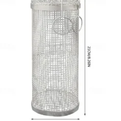 Rolling Grill Basket - SUS304 Stainless Steel Barbecue Cooking Grill Grate - Outdoor Round BBQ Campfire Grill Grid - Camping Picnic Cookware