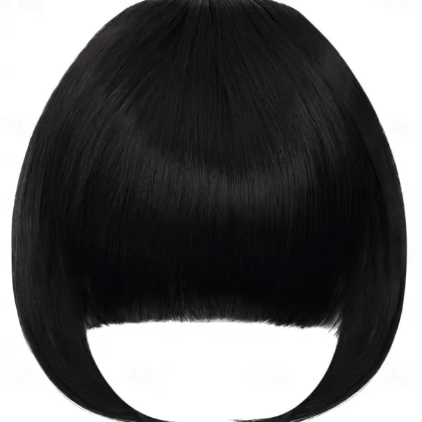 Rose bud Bangs Hair Clip in Bangs Hair Extensions Synthetic Flat Bang with Temples Front Face Fringe Bangs Hair Pieces for Women