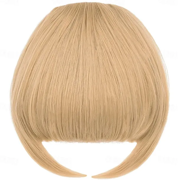 Rose bud Bangs Hair Clip in Bangs Hair Extensions Synthetic Flat Bang with Temples Front Face Fringe Bangs Hair Pieces for Women