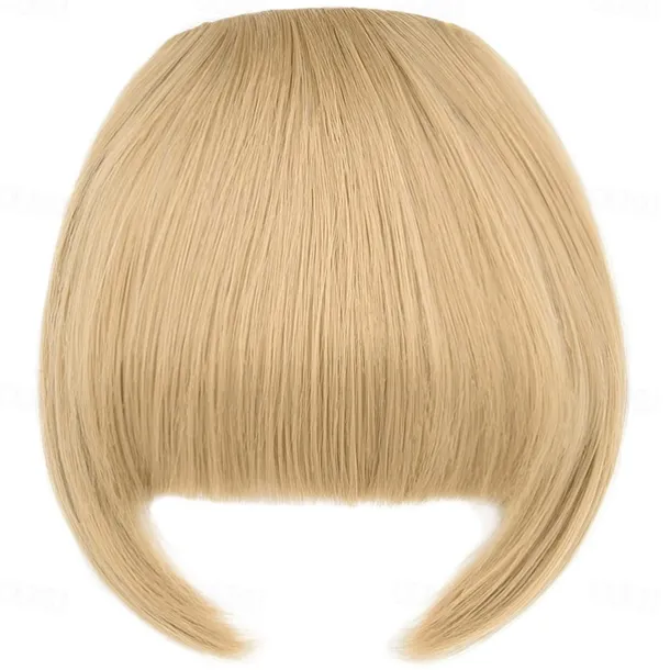 Rose bud Bangs Hair Clip in Bangs Hair Extensions Synthetic Flat Bang with Temples Front Face Fringe Bangs Hair Pieces for Women