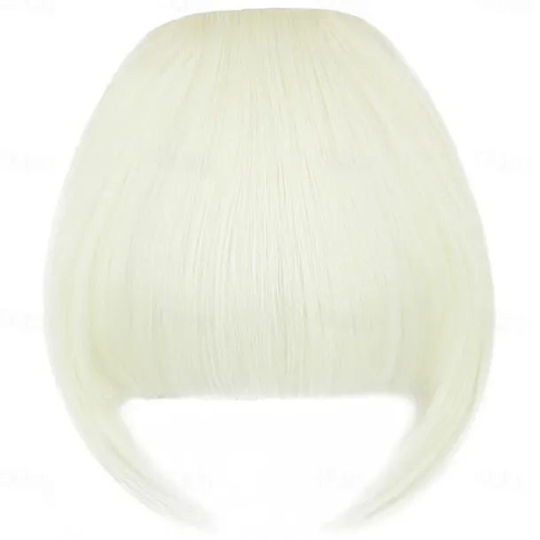 Rose bud Bangs Hair Clip in Bangs Hair Extensions Synthetic Flat Bang with Temples Front Face Fringe Bangs Hair Pieces for Women