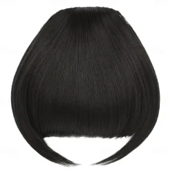 Rose bud Bangs Hair Clip in Bangs Hair Extensions Synthetic Flat Bang with Temples Front Face Fringe Bangs Hair Pieces for Women