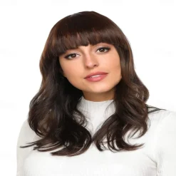 Rose bud Bangs Hair Clip in Bangs Hair Extensions Synthetic Flat Bang with Temples Front Face Fringe Bangs Hair Pieces for Women