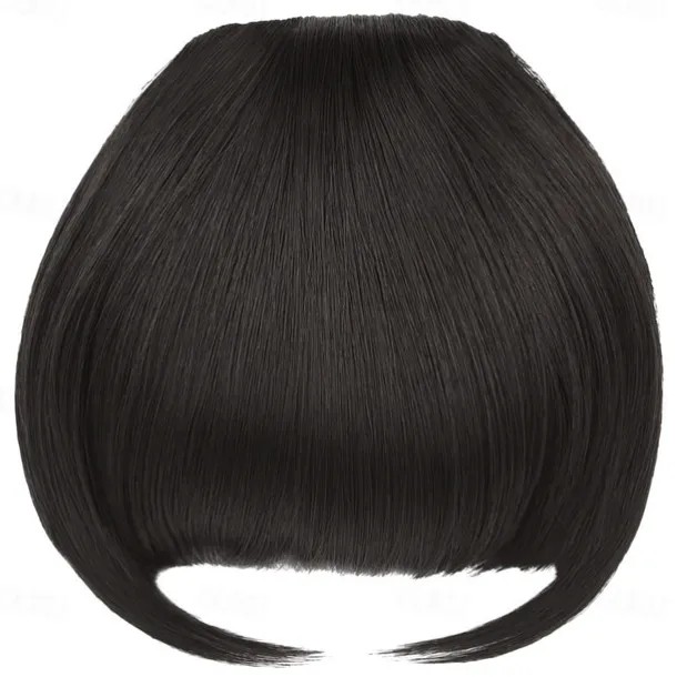 Rose bud Bangs Hair Clip in Bangs Hair Extensions Synthetic Flat Bang with Temples Front Face Fringe Bangs Hair Pieces for Women