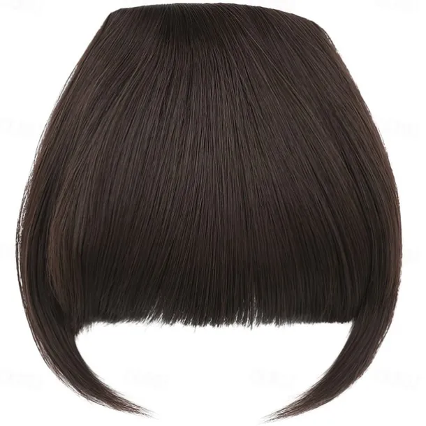 Rose bud Bangs Hair Clip in Bangs Hair Extensions Synthetic Flat Bang with Temples Front Face Fringe Bangs Hair Pieces for Women