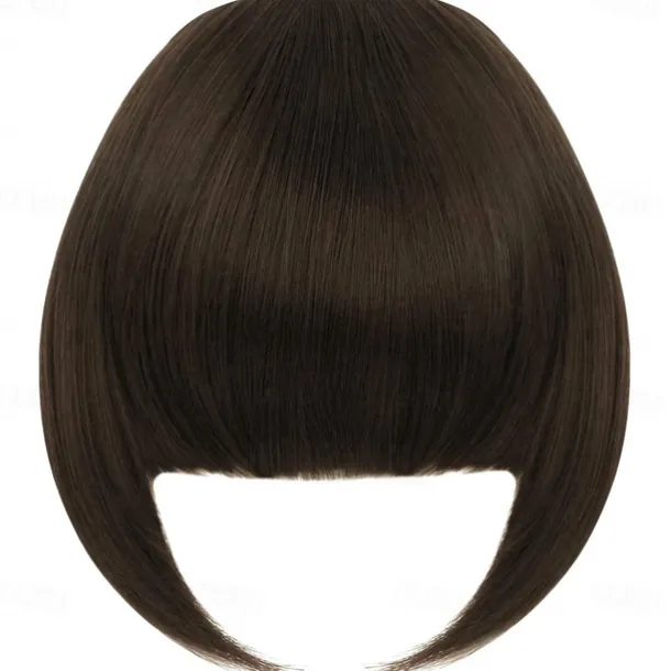 Rose bud Bangs Hair Clip in Bangs Hair Extensions Synthetic Flat Bang with Temples Front Face Fringe Bangs Hair Pieces for Women