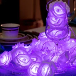 Rose String Lights 3M 30 LEDs Indoor Valentines Wedding Birthday Anniversary Flower Bulbs Decoration