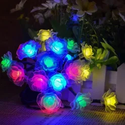 Rose String Lights, 1.5m, 3m, 6m, 10/20/40 LEDs - Warm White Multi-Color Battery Powered Decorative Lights for Valentines Wedding & New Year's Outdoor Parties
