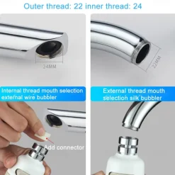 Rotatable Bathroom Kitchen Accessories Water Saver 3 Modes Water Tap Filter Faucet