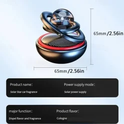 Rotating Solar Powered Car Aromatherapy Car Solid Perfume Air Freshener Air Purifier Car Interior Decoration Accessories