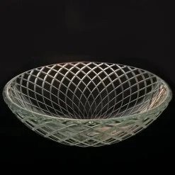 Round Basin Sink 16.5 inches, Tempered Glass Crystal Vessel Sink with Pop Up Drain and Mounting Ring, Washroom Art Basin Countertop Artistic Above Counter Vanity Bowl